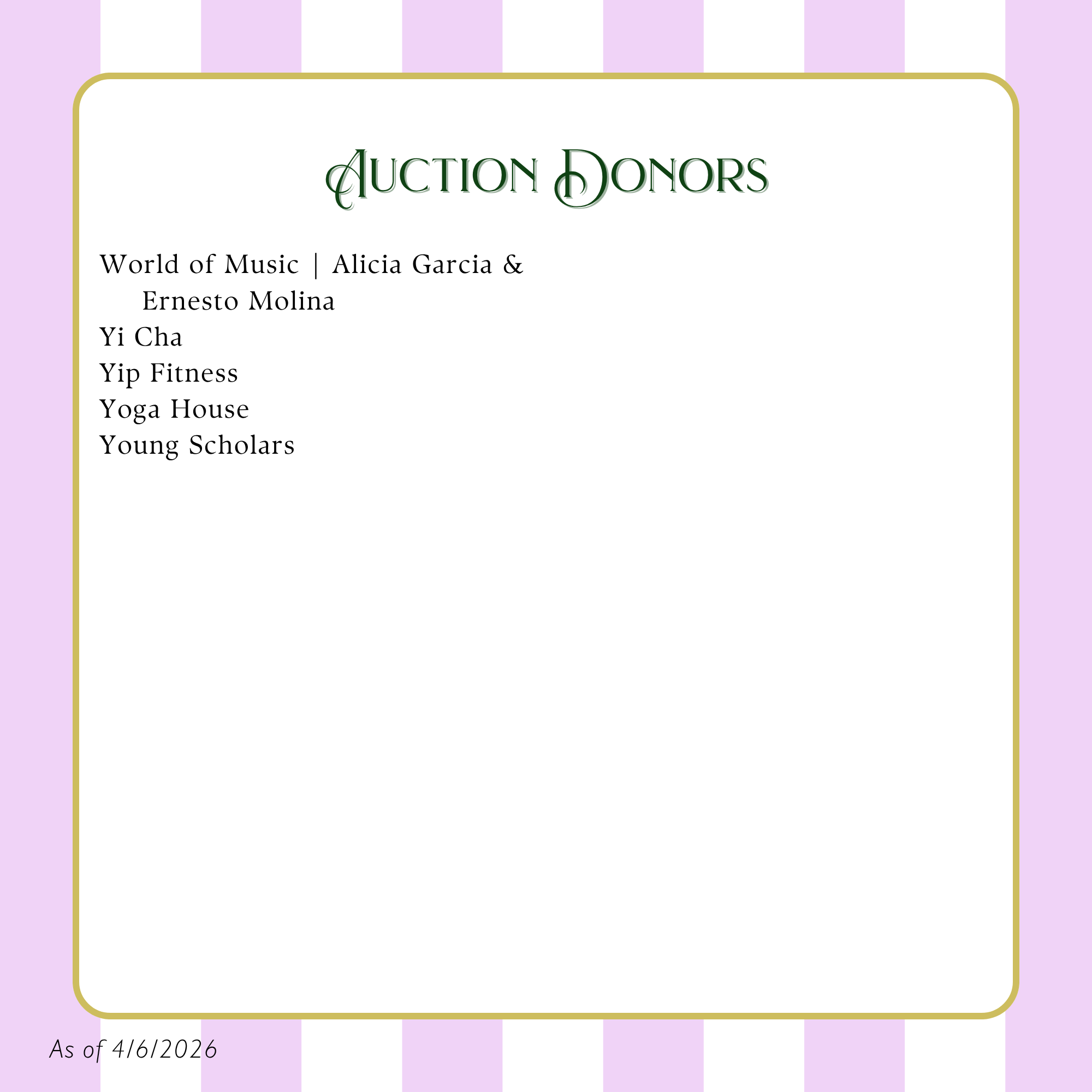 PG26 Auction Donor Recognition